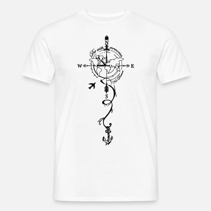 Time Elements Geschenk Kompass Welt Reisen Tee - Männer T-Shirt - Weiß
