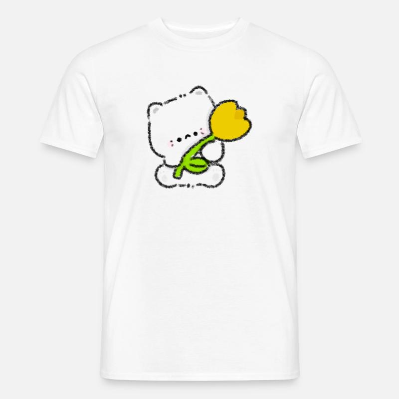 Romantisches Kätzchen - Männer T-Shirt - Weiß