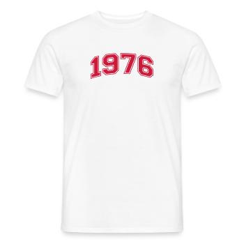 1976 - Men's T-Shirt - white - Front - AI Model Male 178 dark (178cm)