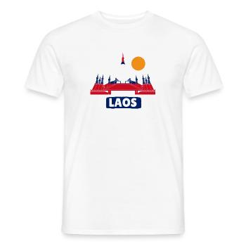 Laos Lao Drapeau Laotien éléphant Lao I cadeau - T-shirt homme - blanc - Devant - AI Model Male 178 dark (178cm)