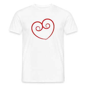 HERZ. HERZ. HEILIGER VALENTINSTAG. LIEBE. LIEBE. HERZ - Männer T-Shirt - Weiß - Vorne - AI Model Male 178 dark (178cm)