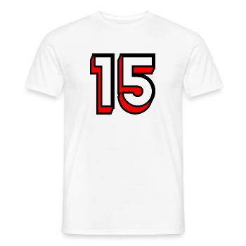 15. 15 JAHRE. 15-jähriges Jubiläum. GEBURTSTAG 15 JAHRE. - Männer T-Shirt - Weiß - Vorne - AI Model Male 178 dark (178cm)