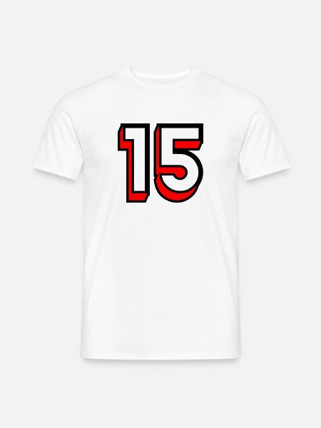 15. 15 ÅR. 15-ÅRS JUBILEUM. JUBILEUM 15 ÅR. - T-skjorte herre - hvit