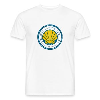 Camino De Santiago - Chemise de Chemin de Saint-Jacques - T-shirt homme - blanc - Devant - AI Model Male 178 dark (178cm)