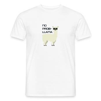 No Problama Lama Funny Saying Alpaca Gift - Men's T-Shirt - white - Front - AI Model Male 178 dark (178cm)
