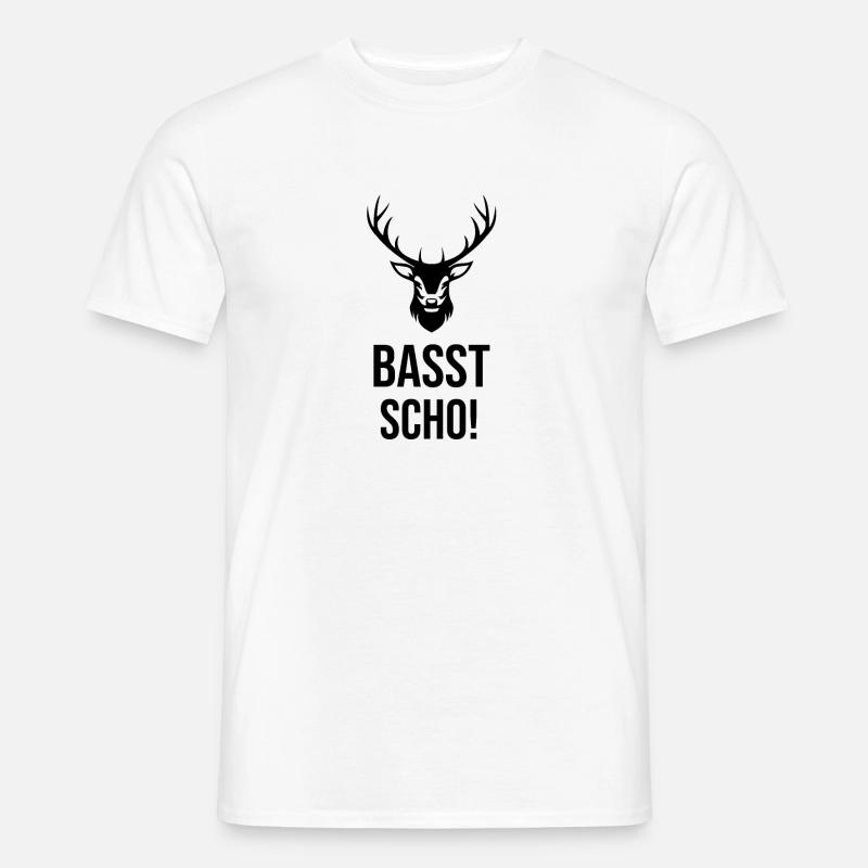 Bayerischer Spruch Basst Scho Geschenk - Männer T-Shirt - Weiß