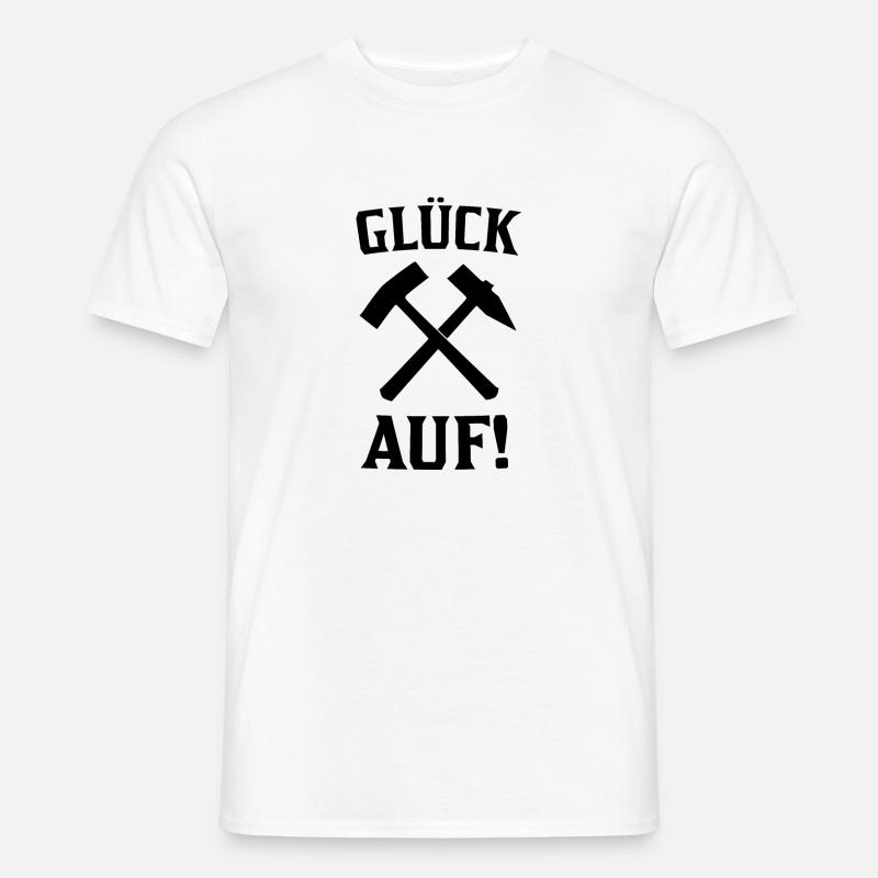 Glück Auf Bergbau Geschenkidee - Männer T-Shirt - Weiß