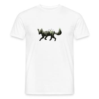 Fuchs Waldtier Bäume Wald Wildnis Silhouette - Männer T-Shirt - Weiß - Vorne - AI Model Male 178 dark (178cm)