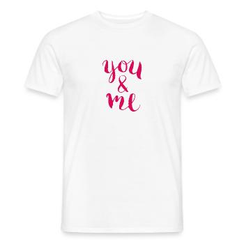 YOU & ME - Männer T-Shirt - Weiß - Vorne - AI Model Male 178 dark (178cm)