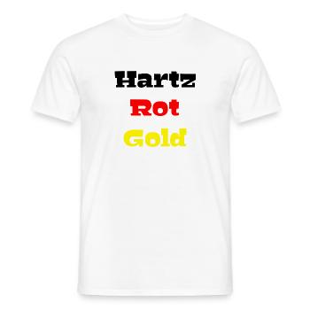 hartz 4 - Männer T-Shirt - Weiß - Vorne - AI Model Male 178 dark (178cm)