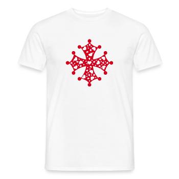 Okzitanisches Herzkreuz - Männer T-Shirt - Weiß - Vorne - AI Model Male 178 dark (178cm)