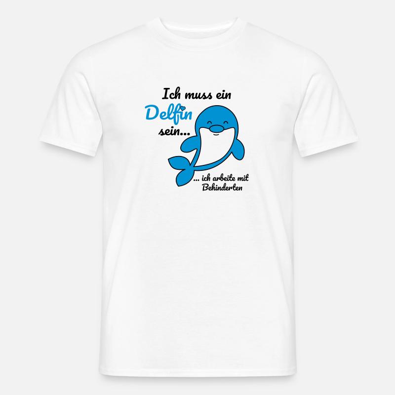 Ich muss ein Delfin sein... - schwarz - Männer T-Shirt - Weiß