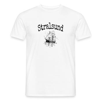 Stralsund Schiff - Männer T-Shirt - Weiß - Vorne - AI Model Male 178 dark (178cm)