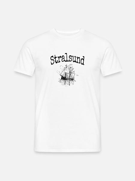 Stralsund Schiff - Männer T-Shirt - Weiß