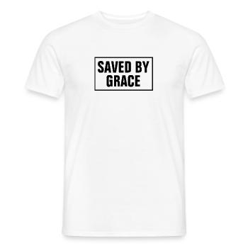 Von der Gnade gerettet - Christian - Männer T-Shirt - Weiß - Vorne - AI Model Male 178 dark (178cm)