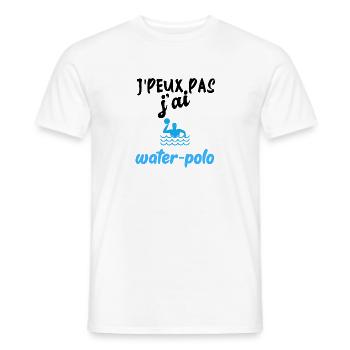 t-shirt je peux pas j'ai water-polo. Cadeau - T-shirt homme - blanc - Devant - AI Model Male 178 dark (178cm)
