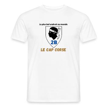 T-shirt Corse Le Cap Corse cadeau anniversaire - T-shirt homme - blanc - Devant - AI Model Male 178 dark (178cm)