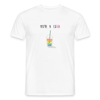 You are a cutea - Men's T-Shirt - white - Front - AI Model Male 178 dark (178cm)