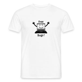 FREE BUGS! (computer, cuddle, hug, computer) - Men's T-Shirt - white - Front - AI Model Male 178 dark (178cm)