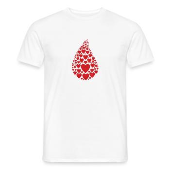 Tropfen Herz - Männer T-Shirt - Weiß - Vorne - AI Model Male 178 dark (178cm)