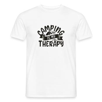 Le camping est ma thérapie - T-shirt homme - blanc - Devant - AI Model Male 178 dark (178cm)
