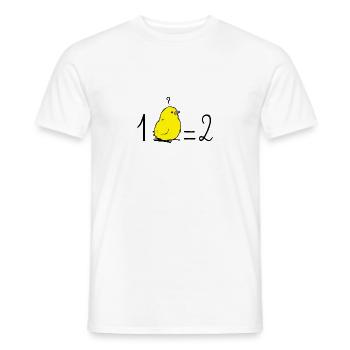 Un poussin égale deux ! (maths, école) - T-shirt homme - blanc - Devant - AI Model Male 178 dark (178cm)