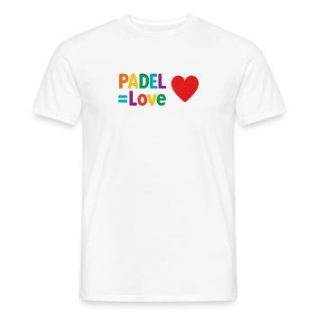 Padel Love Heart - T-shirt homme - blanc - Devant - AI Model Male 178 dark (178cm)