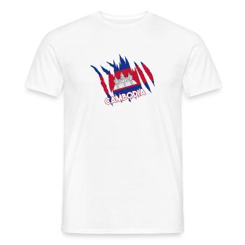 Kambodscha Tempel Khmer Vintage Flagge I Geschenk - Männer T-Shirt - Weiß - Vorne - AI Model Male 178 dark (178cm)