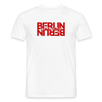 Berliner Schriftzug Überlagerung - Männer T-Shirt - Weiß - Vorne - AI Model Male 178 dark (178cm)