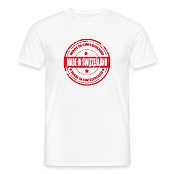swiss made - T-shirt homme - blanc - Devant - AI Model Male 178 dark (178cm)