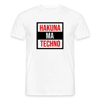 Hakuna Techno Zitat - Männer T-Shirt - Weiß - Vorne - AI Model Male 178 dark (178cm)