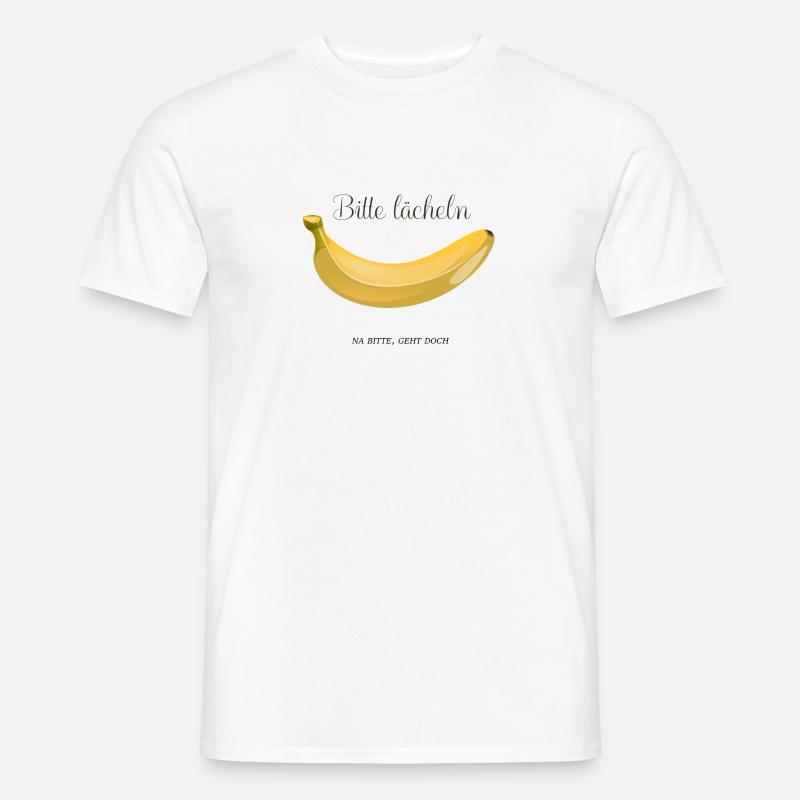 Bitte lächeln. Na bitte,geht doch - Männer T-Shirt - Weiß