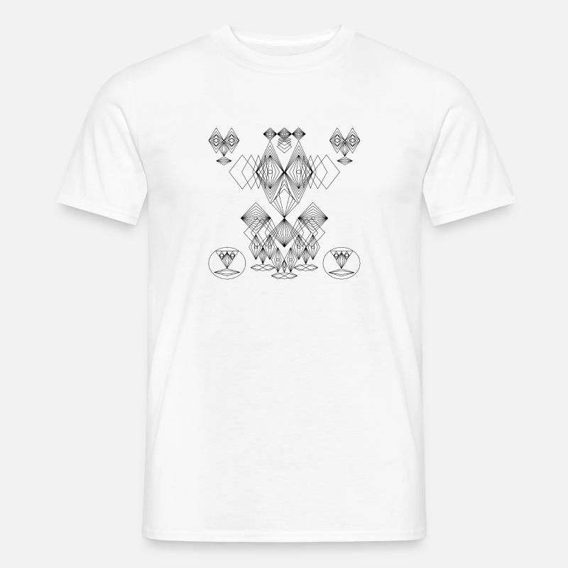 Conception abstraite: Crazy Faces Art - T-shirt homme - blanc