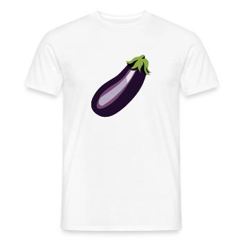 Aubergine - Männer T-Shirt - Weiß - Vorne - AI Model Male 178 dark (178cm)