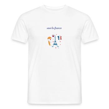 vive la france, es lebe Frankreich,Geschenkidee - Männer T-Shirt - Weiß - Vorne - AI Model Male 178 dark (178cm)