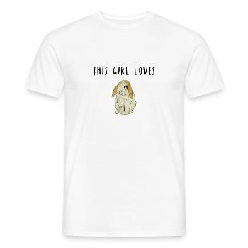 This Girl Loves Rabbits Hase Kaninchen Geschenk - Männer T-Shirt - Weiß - Vorne - AI Model Male 178 dark (178cm)