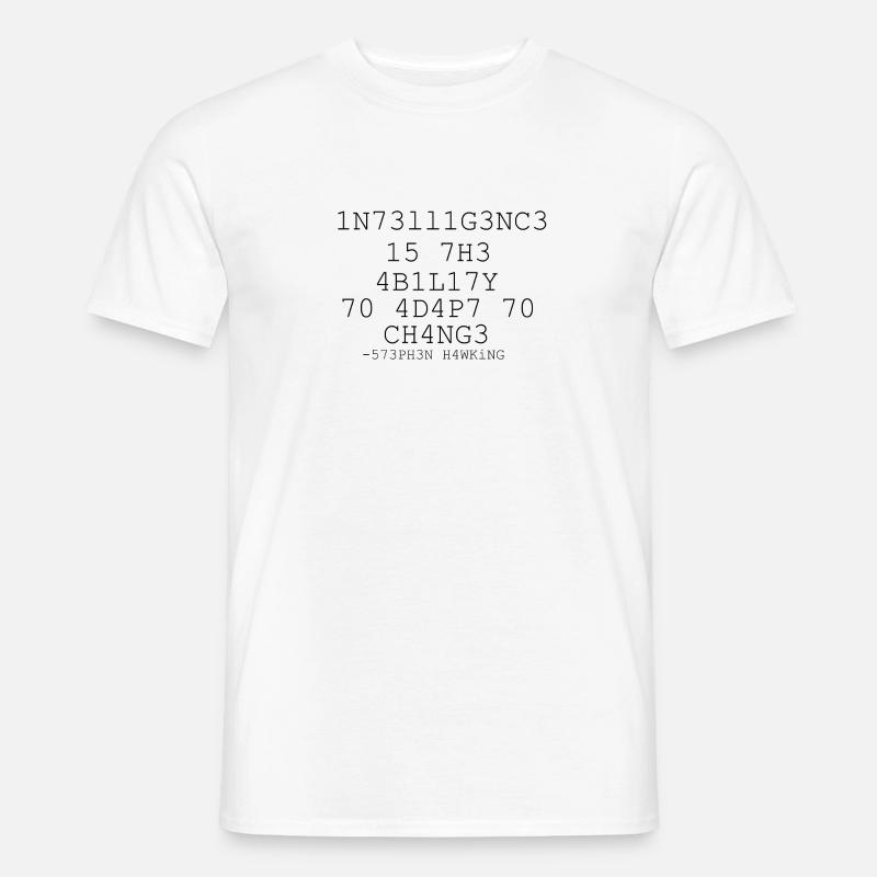 Intelligenz 573PH3N H4WKiNG Stephen Hawking - Männer T-Shirt - Weiß