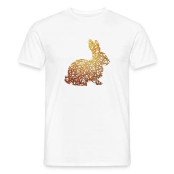 Easter bunny rabbit gold gift gift idea - Men's T-Shirt - white - Front - AI Model Male 178 dark (178cm)