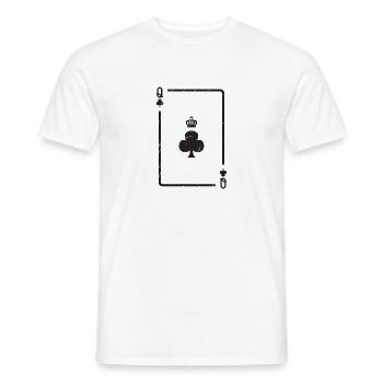 Spielkarte Dame Kreuz Karte Geschenk Poker Skat - Männer T-Shirt - Weiß - Vorne - AI Model Male 178 dark (178cm)