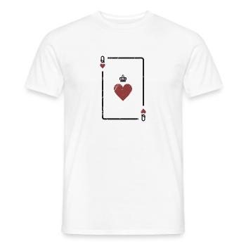 Carte Coeur Dame jeu de cartes cadeau Skat joueur - T-shirt homme - blanc - Devant - AI Model Male 178 dark (178cm)
