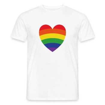 Rainbow heart | LGBT | gift idea - Men's T-Shirt - white - Front - AI Model Male 178 dark (178cm)