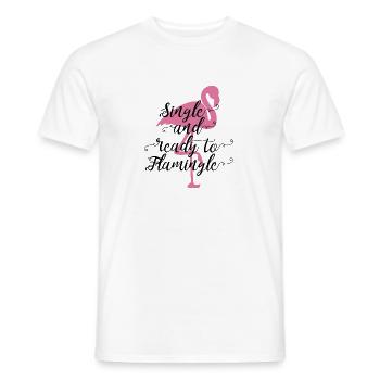 Flamingo cadeau unique disant oiseau rose drôle - T-shirt homme - blanc - Devant - AI Model Male 178 dark (178cm)
