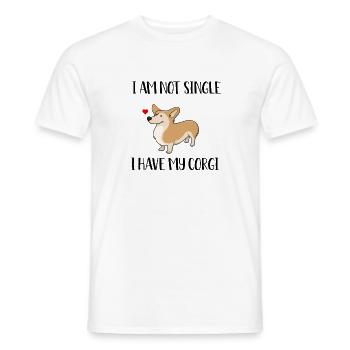 Pas celibataire, j’ai mon Corgi - Men's T-Shirt - white - Front - AI Model Male 178 dark (178cm)