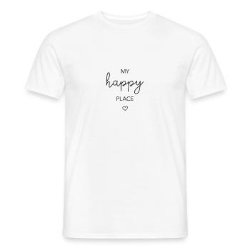 Sois heureux - T-shirt homme - blanc - Devant - AI Model Male 178 dark (178cm)