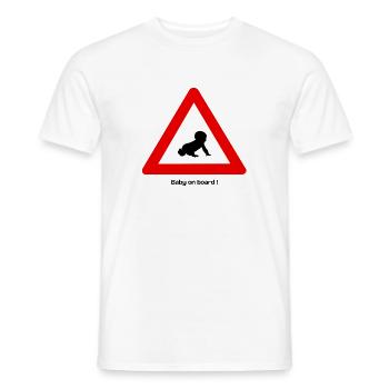 Baby on boar - Männer T-Shirt - Weiß - Vorne - AI Model Male 178 dark (178cm)