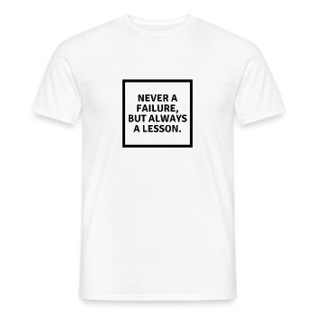 Jamais un échec mais toujours une leçon - T-shirt homme - blanc - Devant - AI Model Male 178 dark (178cm)