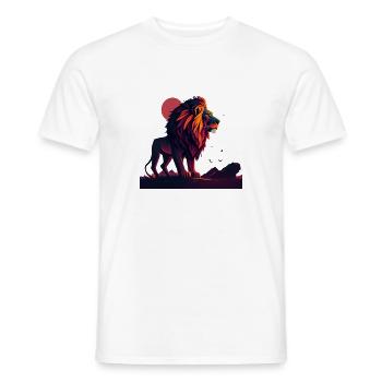 Lion au coucher du soleil - T-shirt homme - blanc - Devant - AI Model Male 178 dark (178cm)