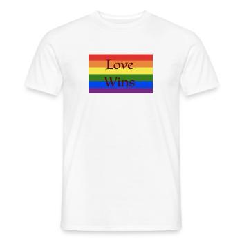 Love Wins - Men's T-Shirt - white - Front - AI Model Male 178 dark (178cm)