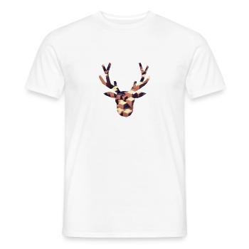 Cerf géométrique - T-shirt homme - blanc - Devant - AI Model Male 178 dark (178cm)