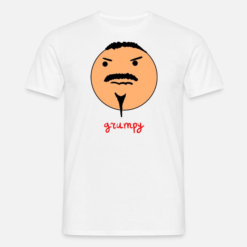 Smiley / grumpy - Männer T-Shirt - Weiß